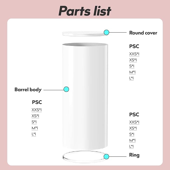5PC Cylinder Pedestal Stands for Party, White Round Large Cylinder Tables, Pedestal Display Plinth Pillars for Wedding Ceremony Birthday Party Art Decor