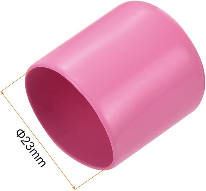 uxcell 10pcs Rubber End Caps 23mm ID Vinyl Round End Cap Cover Screw Thread Protectors Pink