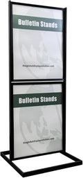 ASIA SOURCES, INC Premium Floor Sign Holder with rectangular tube base. (22" w x 28" h - 2 Tier)