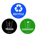 IGNIXIA Trash Recycle Compost Stickers to Organize Trash- Premium Vinyl Sticker for Trash Can, Compost Bin, Recycle Bin- (Pack of 6) for Metal Trash Can or Plastic Trash Can-Home