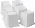 Bed Risers 1 inch, 2 inch, 3 inch, 4 inch, 6 inch, 8 inch Heavy Duty, Oversized Furniture Riser for Couch Sofa Table Chair Leg Frame Dorm, Support up to 6000 Lbs (White 6 Pack, 4 inch)