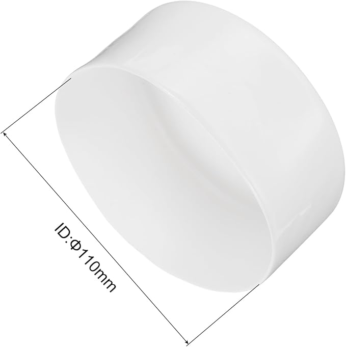uxcell 4pcs Rubber End Caps 110mm ID Vinyl Round End Cap Cover Screw Thread Protectors White, 50mm Height