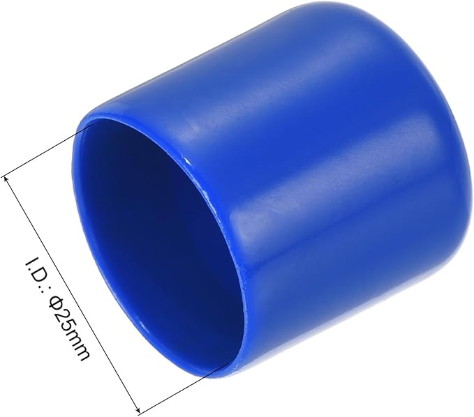 uxcell 10pcs Rubber End Caps 25mm ID Vinyl Round Tube Bolt Cap Cover Screw Thread Protectors Blue