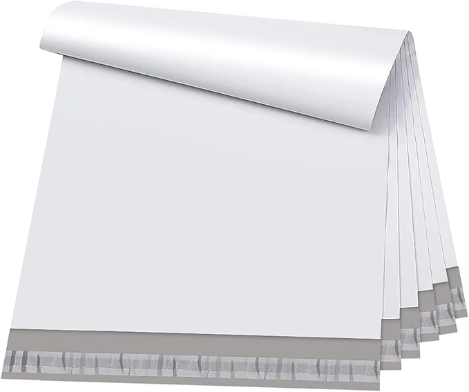 Metronic 25Pcs Poly Mailers 17.7x22 Inch,Large Shipping Bags for Clothes Bulk,Strong Self Adhesive Shipping Envelopes for Small Business,Waterproof Mailing Envelopes for Packaging White