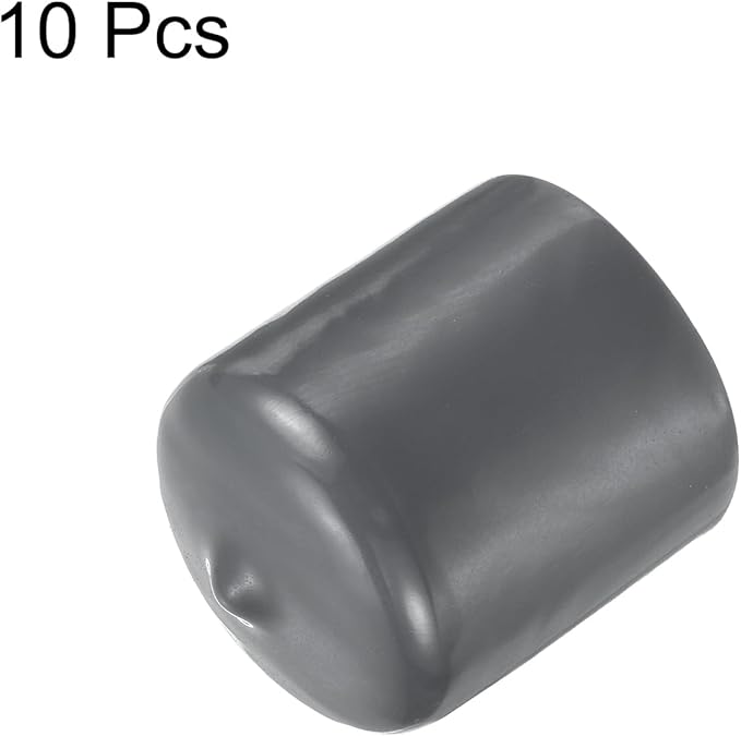uxcell 10pcs Rubber End Caps 42mm ID Vinyl Round End Cap Cover Screw Thread Protector Dark Grey