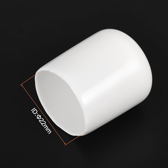 uxcell 5pcs Rubber End Caps 22mm(7/8") ID Vinyl PVC Round Tube Bolt Cap Cover Screw Thread Protectors White