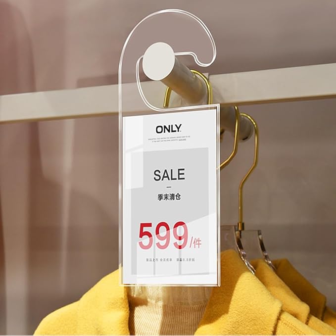 2 Pack Label Holder Price Tag Displays Sign Holder Data Card Holder Ads Display Stand for Retail Store Clothing Price Tag (M (A6) 100*150mm/3.94*5.91inches)