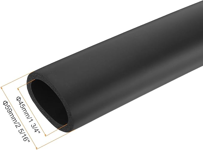 uxcell Foam Tubing for Handle Grip Support,45mm(1 3/4") ID 59mm(2 5/16") OD 0.3 Meter/1ft Length Black