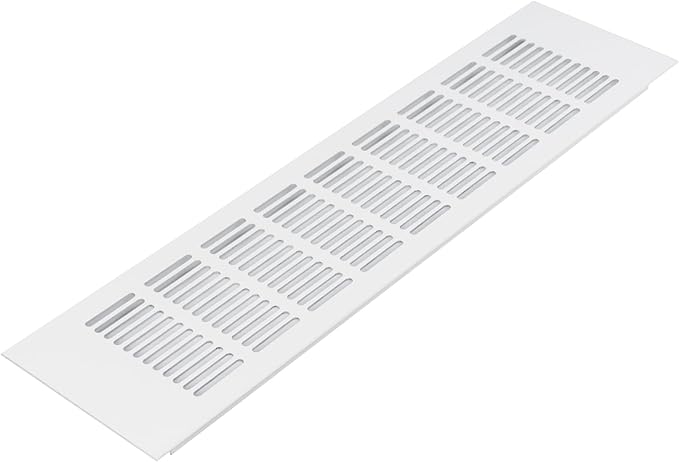 Vent Systems 15.75 x 3.94 (Outer Size) Air Supply Ventilation Grille - White Aluminum Rectangle Intake/Exhaust Door Vent Deflector - HVAC for Home Improvement Floor, Wall Duct Cover