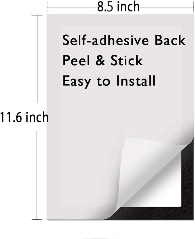 ZHIDIAN Document Sign Holder Pockets with Adhesive Back, Plastic Poster Picture Notice Display Frame for Window/Door/Wall/Cabinet, 8.5 x 11.6 Inches, Black, 30 Pack