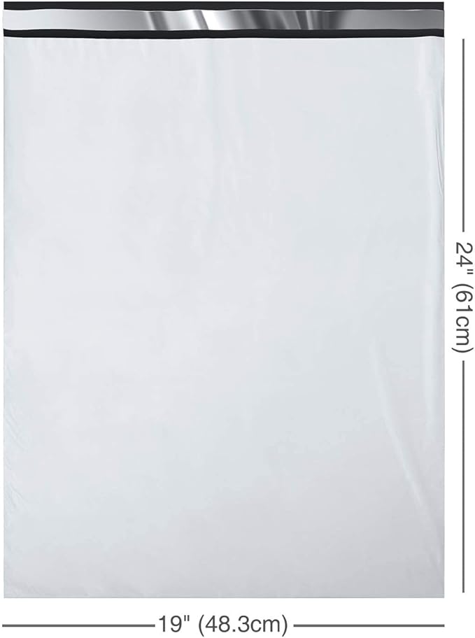 Fuxury Poly Mailers 19x24Inch 250Pcs,Waterproof Shipping Bags for Clothing,Strong Adhesive Shipping Envelopes for Small Business,Self Seal Heavy Duty Poly Mailer Bags,Flexible Mailing Bags White