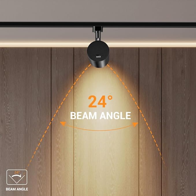 VANoopee 5-Color LED Track Lighting Heads H Type Track Light Heads Dimmable, 2000K 3000K 4000K 5000K 6000K Adjustable, Flicker Free CRI90+ 24° 10W 800lm, Black (4 Pack)