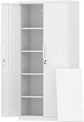 Metal Garage Storage Cabinet,72" Locking Tool Cabinet with Doors and 4 Shelves,Tall Metal Cabinets with Garage Storage Systems for Home Office,School,White