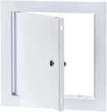 QWORK Aluminum Alloy Access Panel 8" x 8" – Service Shaft Door with Screwdriver Latch for Drywall & Ceiling, White