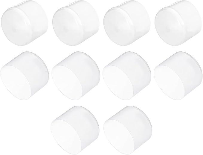 uxcell 10pcs Rubber End Caps 55mm(2.2") ID Vinyl Round End Cap Cover Screw Thread Protectors Clear