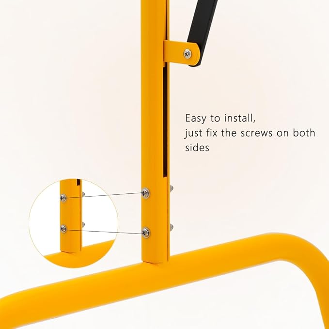 Easily Assembled Expandable Metal Barricade, Portable Safety Barrier with Casters, Flexible Fence Mobile Barrier Gate, Adjustable Traffic Fence, 8.2 Feet, Yellow and Black