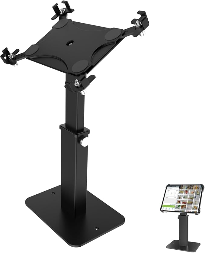 AntiTheft Rotating Tablets Kiosk Stand 8.3" 13.4" Height Heavy Duty Aluminum Steel Base Compatible 9.7" 13" Devices Heavy Duty Pad Stand for Retail