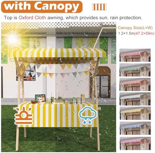 Foldable Vendor Cart with Wheels - Portable Outdoor Concession Stand for Farmers Market, Street Fairs & Events, Commercial Vending Display Counter & Kiosk Stall