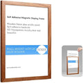 Wall Mount Acrylic Sign Holder Self Adhesive Magnetic Display Frame Clear Document Frame for Office, Store, School, Home, Wall Picture Frame (Sapele Wood A5 148×210mm/5.83×8.27inches)