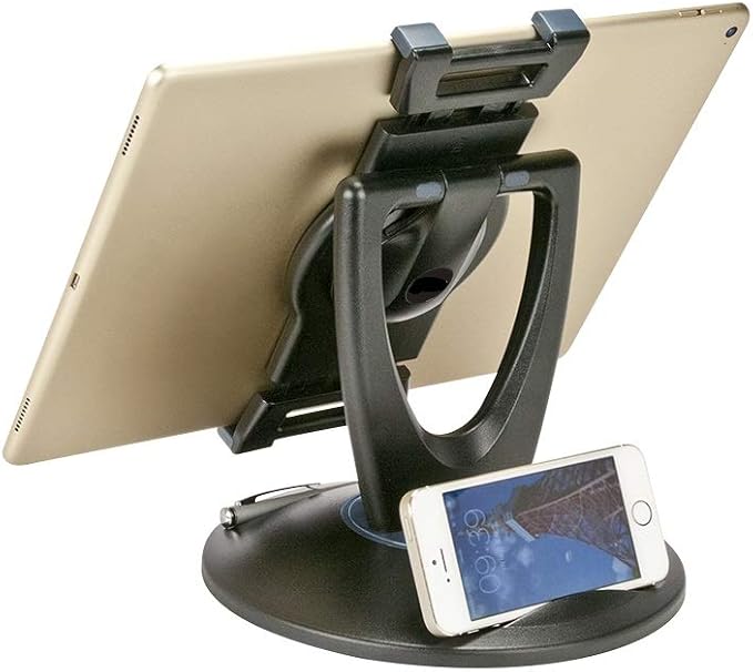 Large Tablet POS Stand, Rotating Commercial Tablet Stand, Swivel Base for Retail Kiosk Register Office Showcase Cashier and Business
