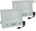 2 Pack 100W LED Flood Lights Outdoor,10000LM Super Bright Work Light,6000k Daylight White Floodlights with Plug,IP66 Waterproof Exterior Security Lights for Playground,Garage,Yard,Backyard