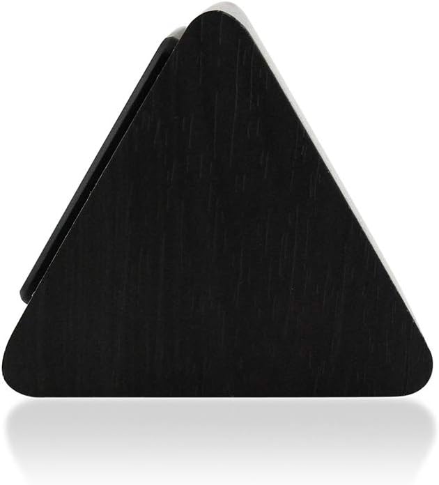 GEARONIC Digital Alarm Clock Wooden Alarm Clock Wood Modern Triangle Alarm Digital Desk Clock, Displays Time Date Temperature Calendar Wood Made Electric Clocks for Bedroom, Bedside - Black