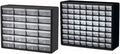 Akro-Mils 24 Cabinet 10724, Plastic Parts Storage Hardware and Craft Cabinet, Black & 10164 64 Drawer Plastic Parts Storage Hardware and Craft Cabinet, 20" x 15.75", Black