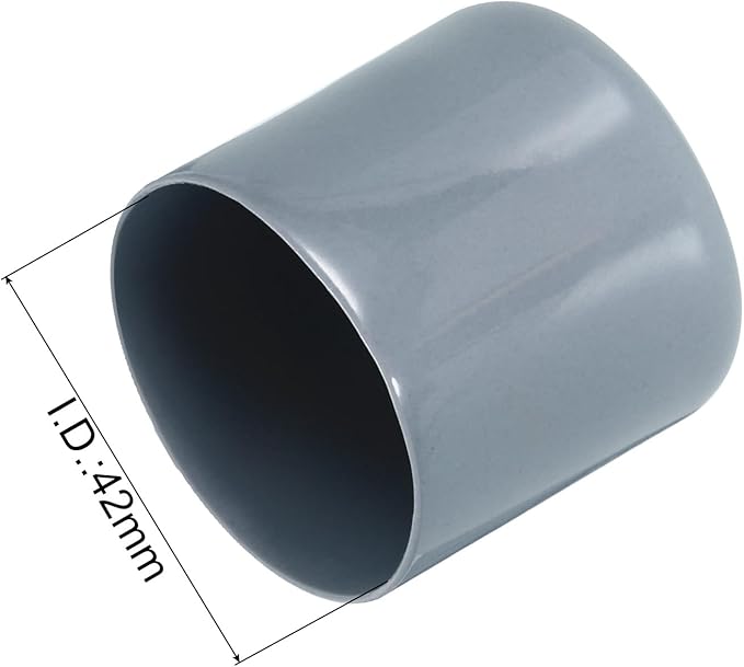 uxcell 10pcs Rubber End Caps 42mm(1.7") ID Vinyl Round End Cap Cover Screw Thread Protectors Grey