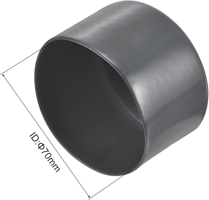 uxcell 10pcs Rubber End Caps 70mm ID Vinyl Round End Cap Cover Screw Thread Protector Dark Grey