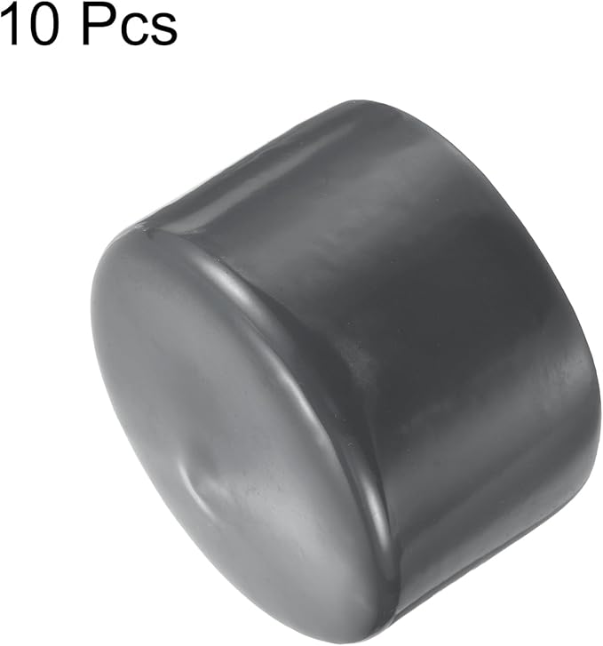 uxcell 10pcs Rubber End Caps 70mm ID Vinyl Round End Cap Cover Screw Thread Protector Dark Grey