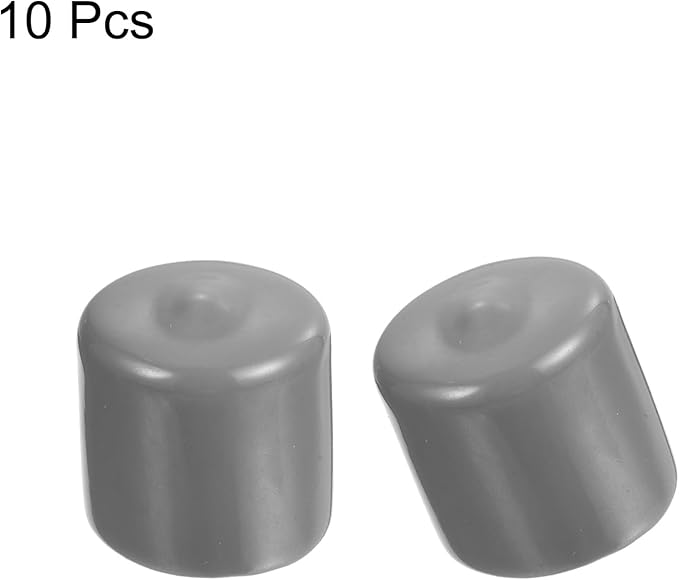 uxcell 10pcs Rubber End Caps 26mm ID Vinyl Round End Cap Cover Screw Thread Protector Light Grey
