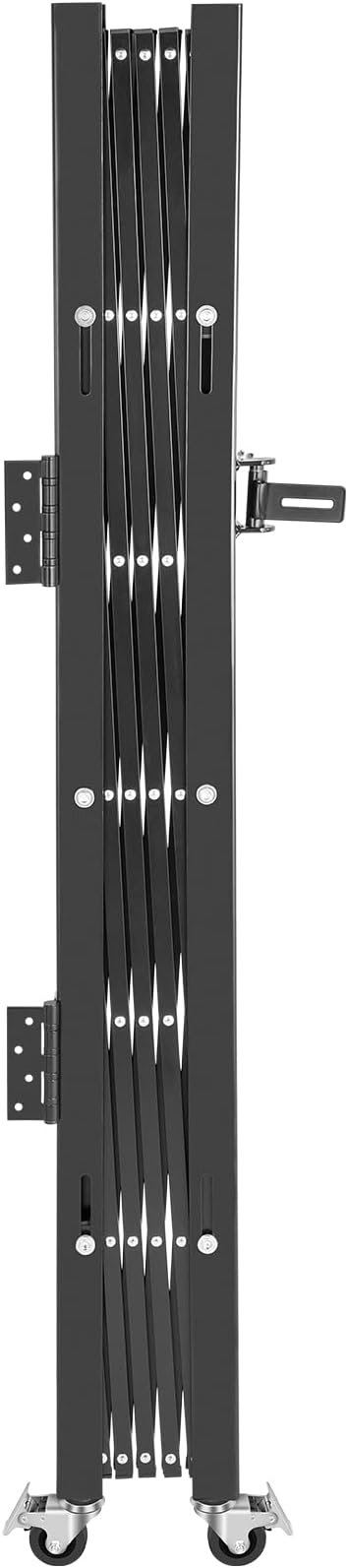 VEVOR Single Folding Security Gate, 51.57" H x 42" W Folding Door Gate, Steel Accordion Security Gate, Flexible Expanding Security Gate, 360° Rolling Barricade Gate, Scissor Gate or Door with Padlock