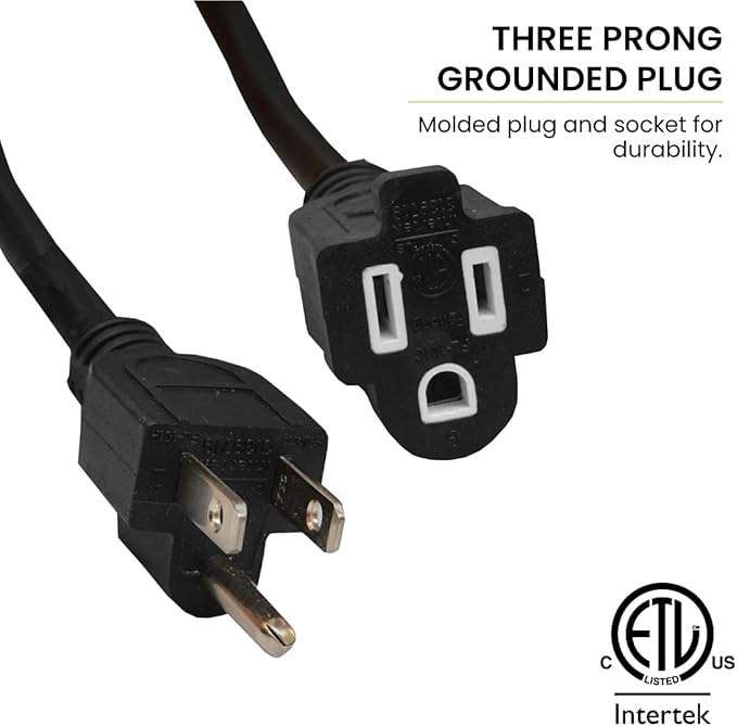 Go Green Power Inc. (GG-14050BK) 12/3 SJTW Outdoor Extension Cord, Black, 50 ft