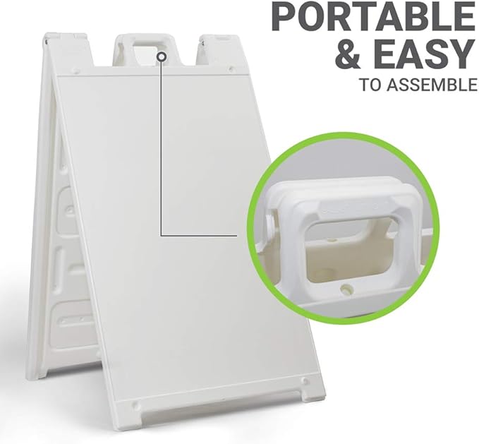 GotPrint A Frame Sign | Open for Business Signs 24" x 36" Inch | Comes with Pre-Designed Folding Sidewalk Sign with Stand Standard White Sandwich Board