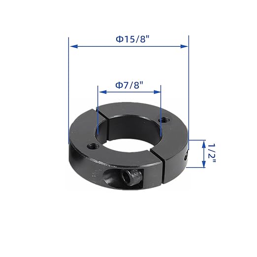 (4-Pack) Shaft Collar 7/8" Bore, 1045 Steel Double Split Clamp-On Shaft Collars Style, 1-5/8" OD, 1/2" Thickness, with M4 Set Screws