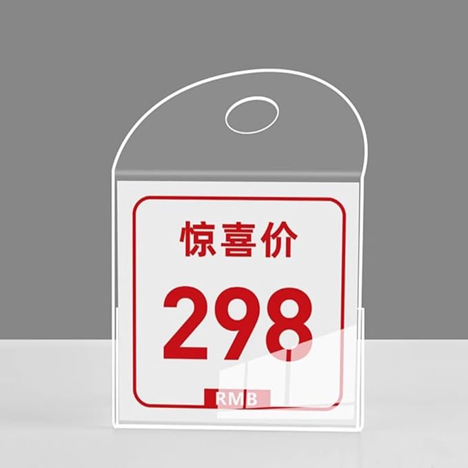 10 Pack Label Holder Price Tag Displays Sign Holder Data Card Holder Ads Display Stand for Retail Store Clothing Price Tag (S 60*60*30mm/2.36*2.36*1.18inches)