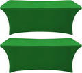 SEPARO 2 Pack 6 Ft Forest Green Table Cover Fitted Rectangular Tablecloth Stretchable Fabric Table Cloth 6 ft Wrinkle-Free for Party Tradeshows Banquet Weddings Cocktail