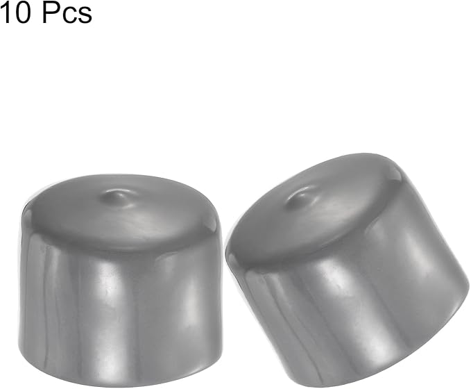 uxcell 10pcs Rubber End Caps 54mm ID Vinyl Round End Cap Cover Screw Thread Protectors Dark Grey