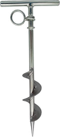 MARINE CITY Spiral Ground Anchor with O-Ring – 304 Stainless Steel 4-1/2 x 10-5/8 Inches, Ideal for Boat Mooring, Camping Tents, Puppy Tie-Out Stakes, Backyards, Marines, Yachts (Pack of 1)