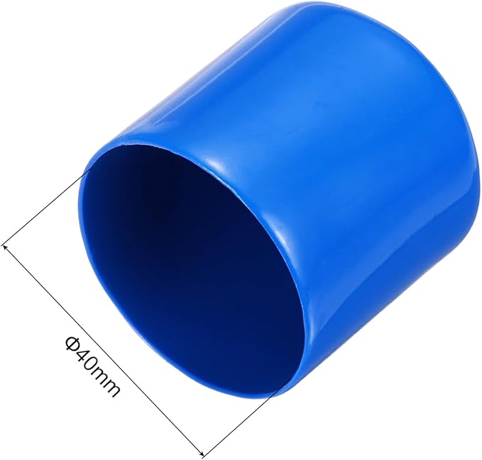 uxcell 5pcs Rubber End Caps 40mm(1.6 Inch) ID Vinyl PVC Round Tube Bolt Cap Cover Screw Thread Protectors Blue