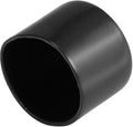 uxcell 4pcs Rubber End Caps 60mm ID Vinyl Round End Cap Cover Screw Thread Protectors Black, 40mm Height