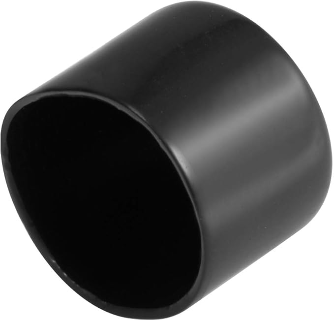 uxcell 4pcs Rubber End Caps 60mm ID Vinyl Round End Cap Cover Screw Thread Protectors Black, 40mm Height