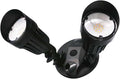 LED Black 2-Light Bullet Flood Light- 3000K Adjustable Dual Head Hardwired Outdoor Security Light, Waterproof Spot Light for Yard, Patio, Garden, Garage, Landscape & Exterior Walls