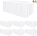 HolidayIdeas Fitted Rectangle Table Cloths 6ft Table Covers for Vendor Booth Display, Banquet, Wedding, Parties,30x72 Inch, White, 6 Pcs