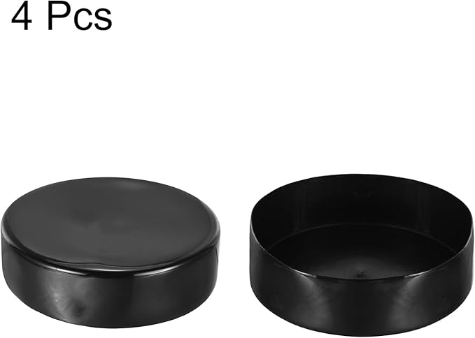 uxcell 4pcs Rubber End Caps 200mm ID Vinyl Round End Cap Cover Screw Thread Protectors Black, 50mm Height