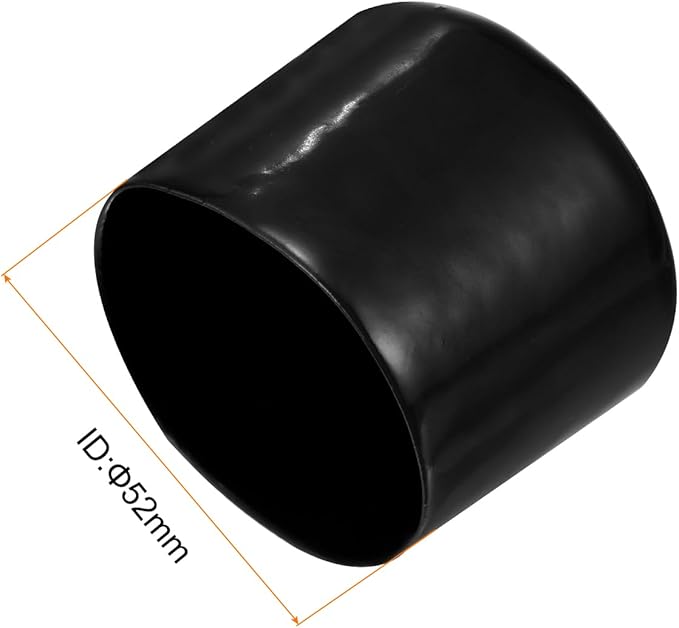 uxcell 5pcs Rubber End Caps 2 1/16"(52mm) ID Vinyl PVC Round Tube Bolt Cap Cover Screw Thread Protectors Black