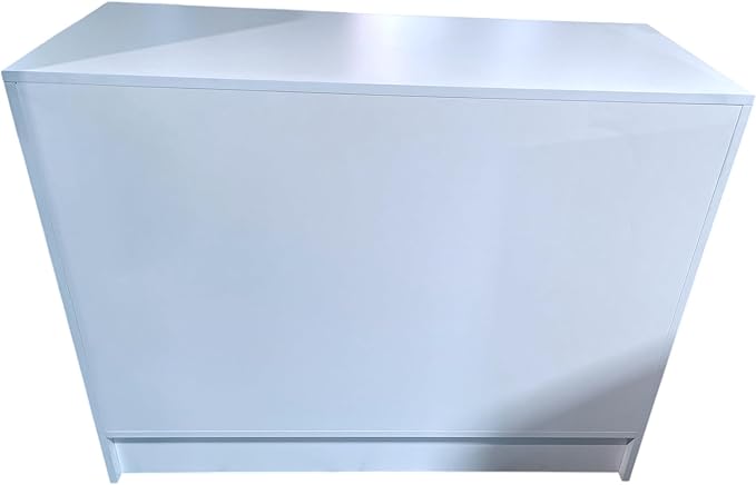 Only Hangers Display Checkout Register Stand with Drawer and Counter Space - Avilable in White, Black, and Maple (Wrap Counter, White, 48")