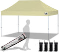 Eurmax USA 10'x15' Pop Up Canopy Tent Commercial Instant Canopies with Heavy Duty Roller Bag,Bonus 4 Sand Weights Bags (Beige)