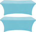 SEPARO 2 Pack 6 Ft Blue Mist Spandex Table Cover Fitted Rectangular Tablecloth Stretchable Fabric Table Cloth 6 ft Wrinkle-Free for Party Tradeshows Banquet Weddings Cocktail