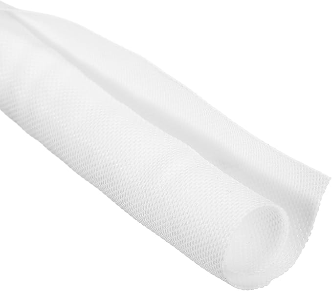 MECCANIXITY 4/5 Inch ID Split Loom Tubing 19.5ft Polyester Cord Protector Wire Cable Sleeve for USB Cable Power Cord, White